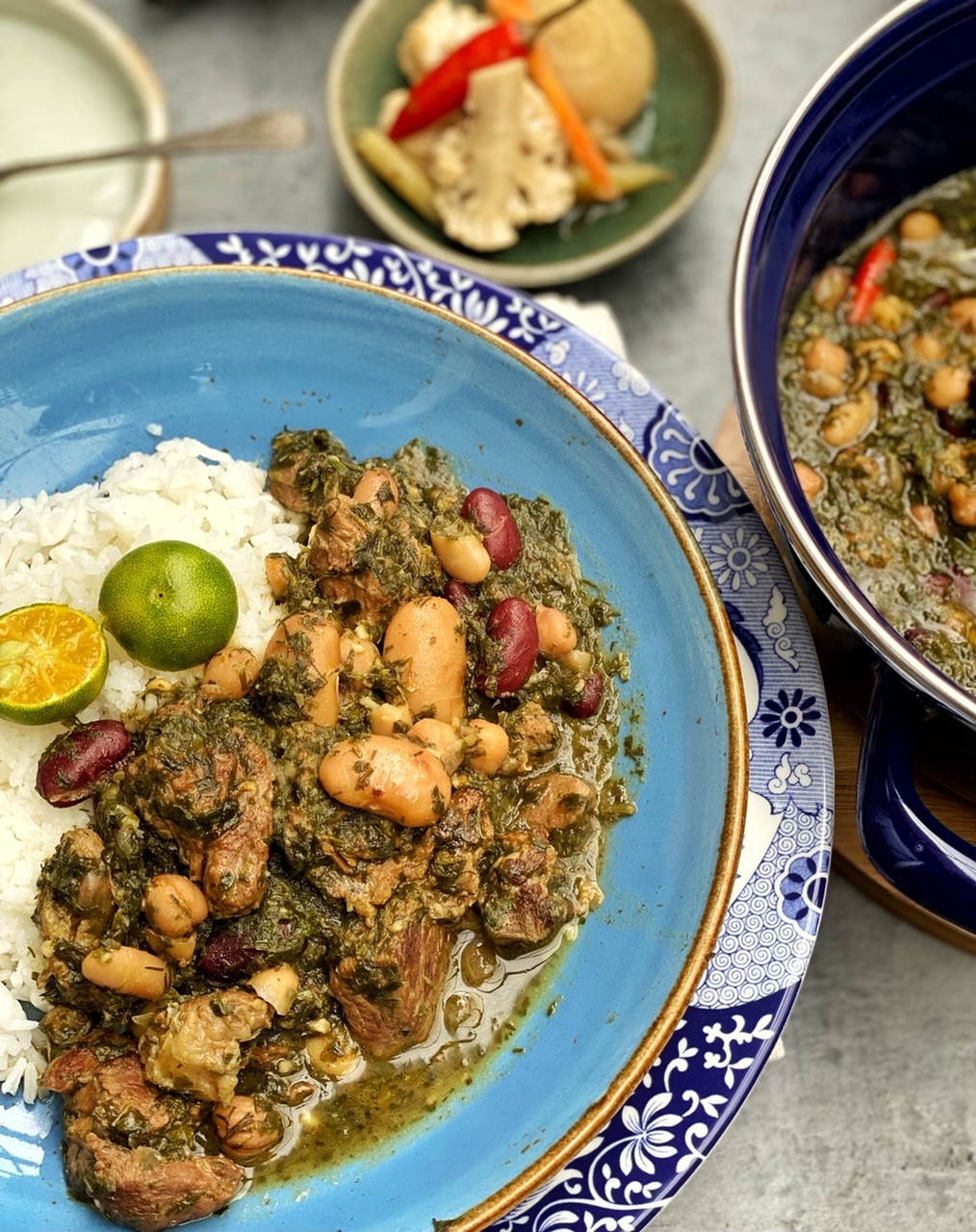 Persian Herb Bean And Beef Stew(Ghormeh Sabzi) - Mama Lola Cooks