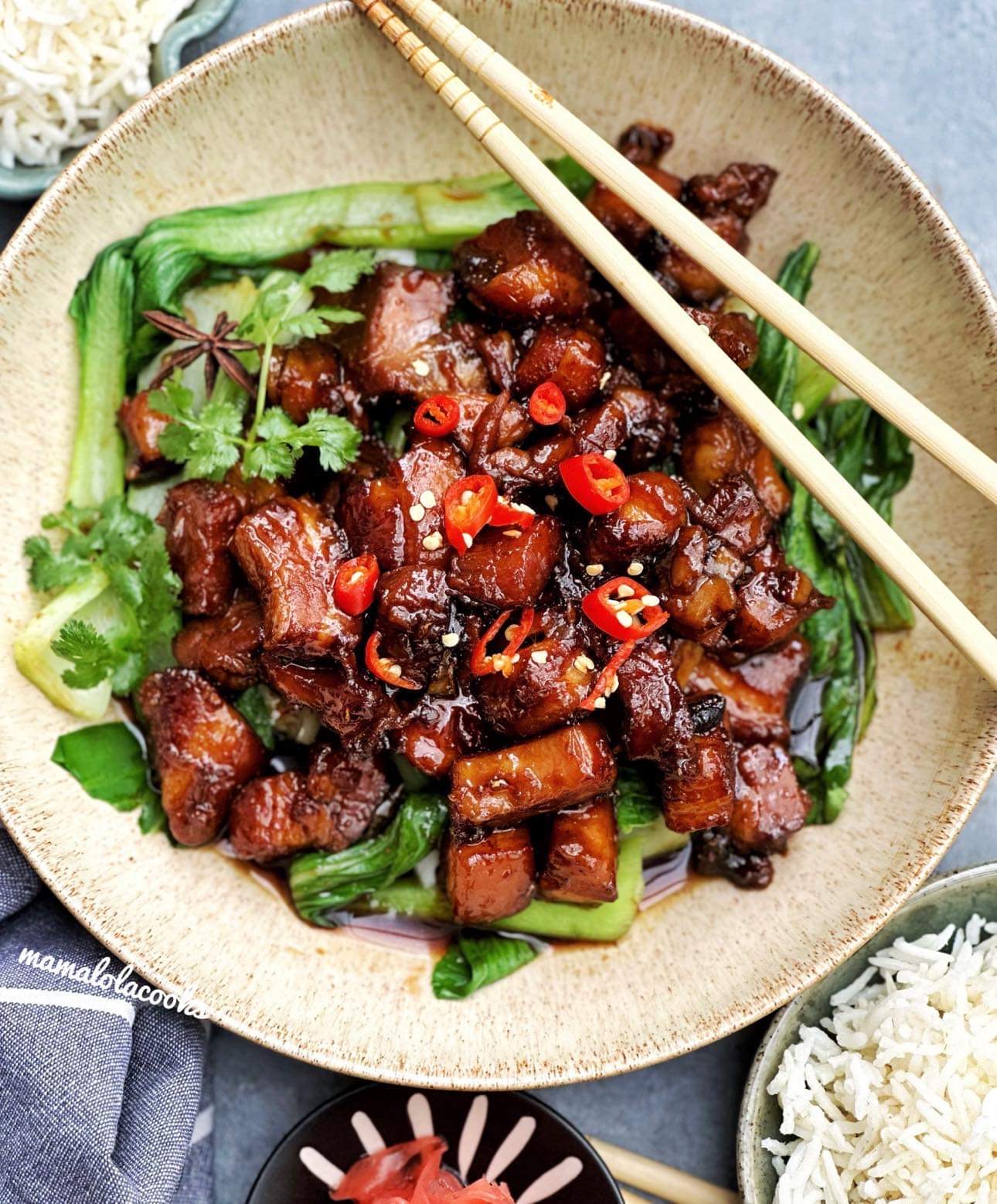 Chilli Caramel Pork Belly - Mama Lola Cooks