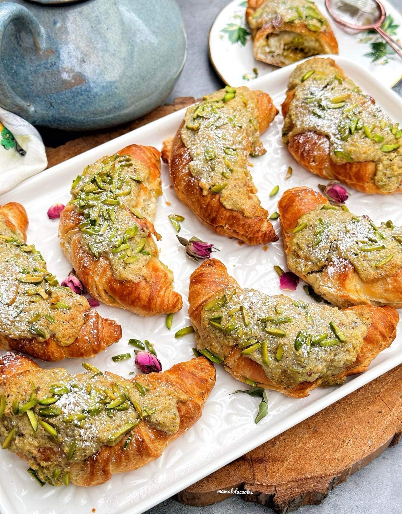 Pistachio and Orange Blossom Croissants - Mama Lola Cooks